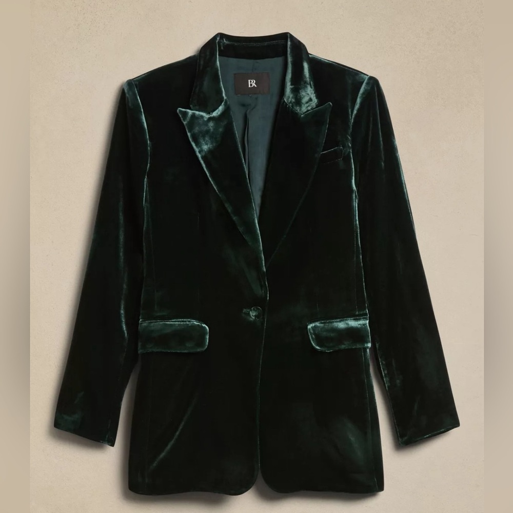 Banana Republic Juniper Green Velvet Blazer NWT, size 10